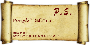 Pongó Sára névjegykártya